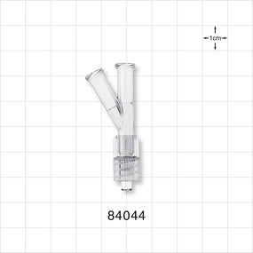 Y Connector, 2 Female Luer Locks, Male Luer w/Spin Lock, Clear -  - 84044
