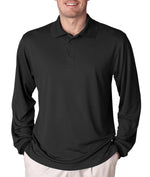 ULTRACLUB UltraClub Men's Cool and Dry Long-Sleeved Performance Polo 8405LS 1 Each - MDL-8405LSBLKS