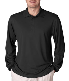 ULTRACLUB UltraClub Men's Cool and Dry Long-Sleeved Performance Polo 8405LS 1 Each - MDL-8405LSBLKXL