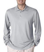 ULTRACLUB UltraClub Men's Cool and Dry Long-Sleeved Performance Polo 8405LS 1 Each - MDL-8405LSGRYL