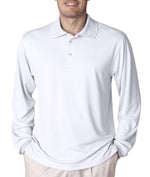 ULTRACLUB UltraClub Men's Cool and Dry Long-Sleeved Performance Polo 8405LS 1 Each - MDL-8405LSWHT4XL