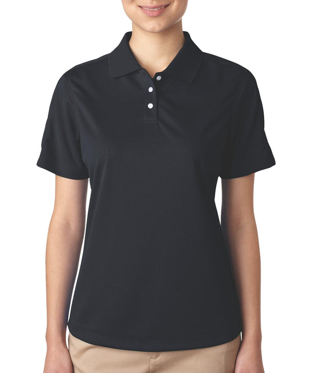 Ultraclub Sport Women's Cool and Dry Stain-Release Performance Polo Shirt, Black, Size L - 59215548 - 1 Each