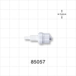 Check Valve, Tubing Port Inlet, Male Luer Lock Outlet - Inlet Fits 0.12 inch ID/0.16 inch OD Tubing (3 mm/4.06 mm) 0.28 psi CP - 85057