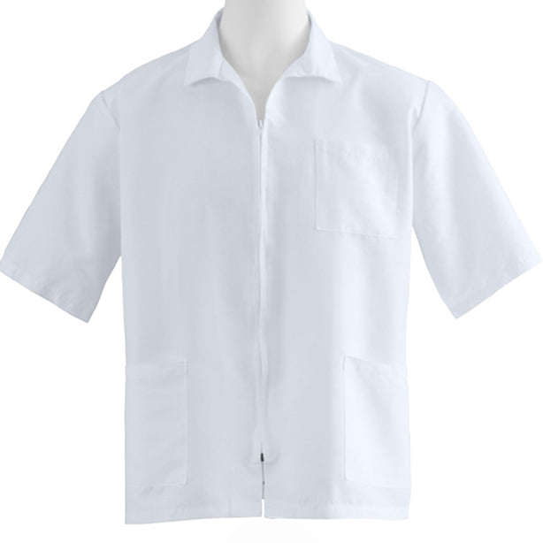 Unisex Front-Zip Smock, White, Size L, Medline Zip Front - 87005QHWL - 1 Each