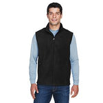 Broder Bros. Bros 88191 Men's 100% Poly Fleece Vest, Black, Size M - 1 Each