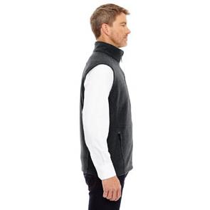 Broder Bros. Bros 88191 HTHR CHRCL Men's 100% Poly Fleece Vest, Gray, Size - 2XL - 1 Each