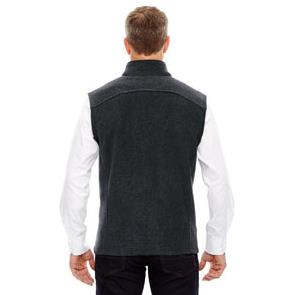 Broder Bros. Bros 88191 HTHR CHRCL Men's 100% Poly Fleece Vest, Gray, Size L - 1 Each