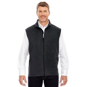 Broder Bros. Bros 88191 HTHR CHRCL Men's 100% Poly Fleece Vest, Gray, Size L - 1 Each