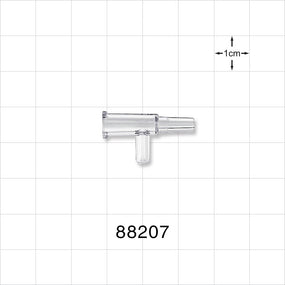 T Connector, Female Luer Lock, Male Luer Slip, Tubing Port - 0.086 inch ID / 0.165 inch OD Port (2.18 mm/4.19 mm) - 88207