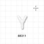 Y Connector, Barbed, Natural - Fits 1/8 inch ID Tubing (0.125 inch, 3.18 mm) - 88311