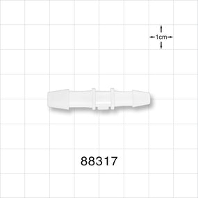 Straight Connector, Reducer, Barbed, Natural - Fits 1/4 inch x 3/16 inch ID Tubing (0.25 inch x 0.188 inch, 6.35 mm x 4.76 mm) - 88317
