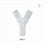 Y Connector, Barbed, Natural - Fits 1/2 inch ID Tubing (0.5 inch, 12.7 mm) - 88411