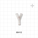 Y Connector, Tubing Ports, Natural - 0.157 inch ID (3.99 mm) - 88412
