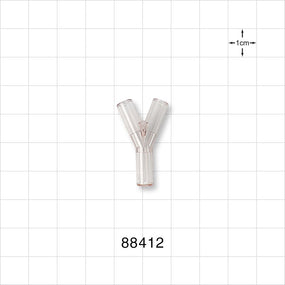 Y Connector, Tubing Ports, Natural - 0.157 inch ID (3.99 mm) - 88412