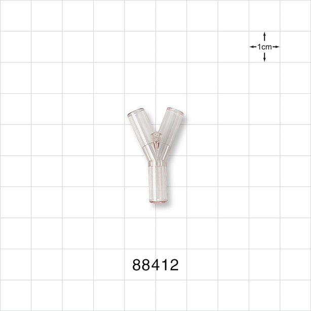 Y Connector, Tubing Ports, Natural - 0.157 inch ID (3.99 mm) - 88412
