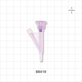 Hemostasis Valve Y Connector, Male Luer Slip, Female Luer Lock Sideport - 6 FR (0.078 inch, 2 mm) - 88419
