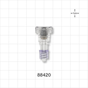 Hemostasis Valve Straight Connector, Male Luer Spin Lock - 0 FR - 9 FR (0 inch - 0.118 inch, 0 mm - 3 mm) - 88420