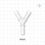 Y Connector, Barbed, Natural - Fits 3/8 inch ID Tubing (0.375 inch, 9.53 mm) - 88425