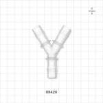Y Connector, Barbed, Natural - Fits 1/2 inch ID Tubing (0.5 inch, 12.7 mm) - 88426
