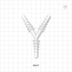 Y Connector, Reducer, Barbed, Natural - Fits 1/4 inch - 9/14 inch ID Tubing (0.25 inch - 0.642 inch, 6.35 mm - 16.31 mm) - 88427