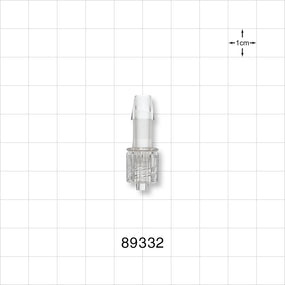 Male Luer w/Spin Lock, Barbed, Clear - Fits 1/4 inch ID Tubing (0.25 inch, 6.35 mm) - 89332