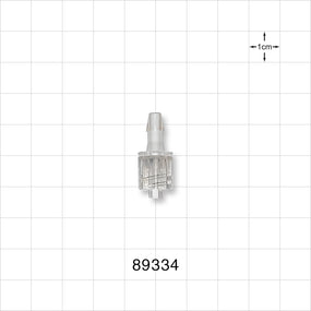 Male Luer w/Spin Lock, Barbed, Clear - Fits 5/32 inch ID Tubing (0.156 inch, 3.97 mm) - 89334
