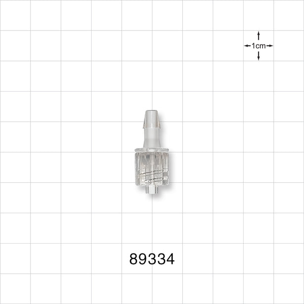 Male Luer w/Spin Lock, Barbed, Clear - Fits 5/32 inch ID Tubing (0.156 inch, 3.97 mm) - 89334