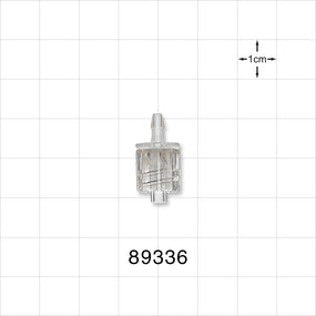 Male Luer w/Spin Lock, Barbed, Clear - Fits 3/32 inch ID Tubing (0.094 inch, 2.38 mm) - 89336
