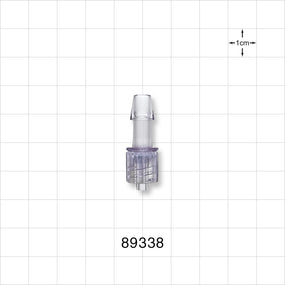 Male Luer w/Spin Lock, Barbed, Clear - Fits 1/4 inch ID Tubing (0.25 inch, 6.35 mm) - 89338