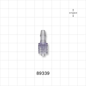 Male Luer w/Spin Lock, Barbed, Clear - Fits 3/16 inch ID Tubing (0.188 inch, 4.76 mm) - 89339