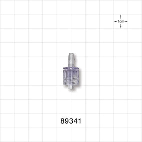 Male Luer w/Spin Lock, Barbed, Clear - Fits 1/8 inch ID Tubing (0.125 inch, 3.18 mm) - 89341