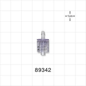 Male Luer w/Spin Lock, Barbed, Clear - Fits 3/32 inch ID Tubing (0.094 inch, 2.38 mm) - 89342
