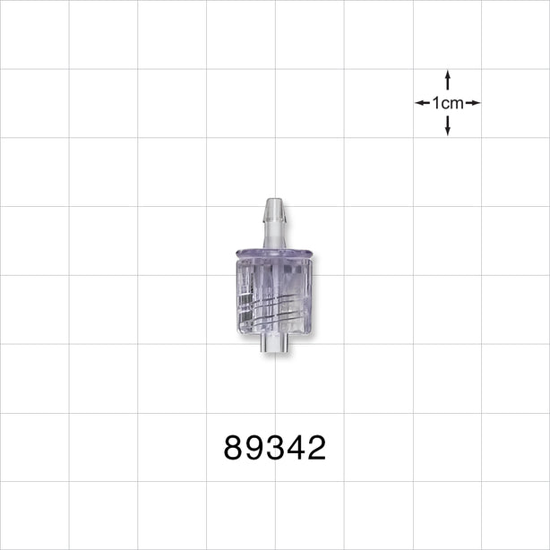 Male Luer w/Spin Lock, Barbed, Clear - Fits 3/32 inch ID Tubing (0.094 inch, 2.38 mm) - 89342