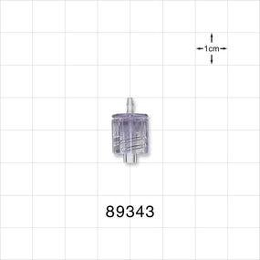 Male Luer w/Spin Lock, Barbed, Clear - Fits 1/16 inch ID Tubing (0.063 inch, 1.59 mm) - 89343