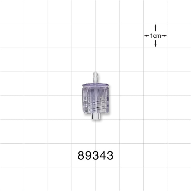 Male Luer w/Spin Lock, Barbed, Clear - Fits 1/16 inch ID Tubing (0.063 inch, 1.59 mm) - 89343