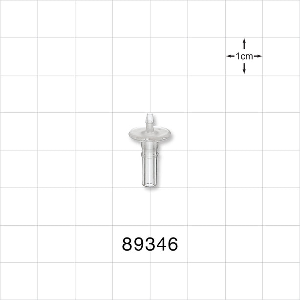 Male Luer Slip, Barbed, Clear - Fits 1/16 inch ID Tubing (0.063 inch, 1.59 mm) - 89346