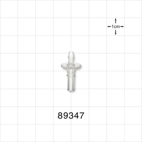 Male Luer Slip, Barbed, Clear - Fits 3/32 inch ID Tubing (0.094 inch, 2.38 mm) - 89347
