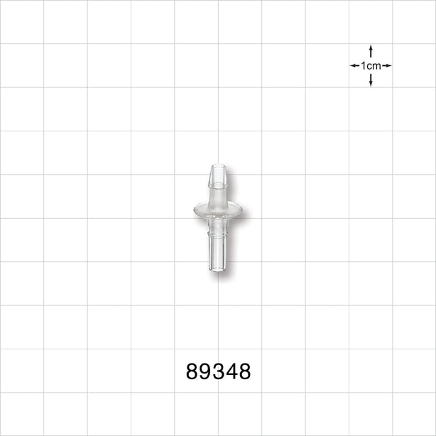 Male Luer Slip, Barbed, Clear - Fits 1/8 inch ID Tubing (0.125 inch, 3.18 mm) - 89348