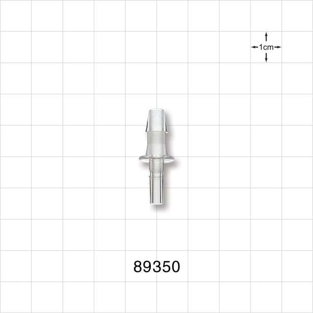 Male Luer Slip, Barbed, Clear - Fits 3/16 inch ID Tubing (0.188 inch, 4.76 mm) - 89350