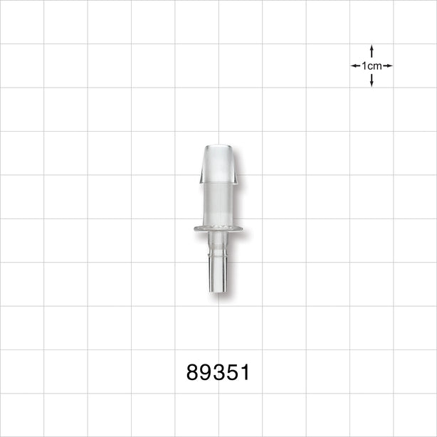 Male Luer Slip, Barbed, Clear - Fits 1/4 inch ID Tubing (0.25 inch, 6.35 mm) - 89351