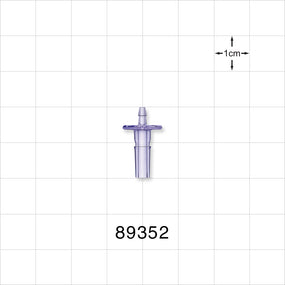 Male Luer Slip, Barbed, Clear - Fits 1/16 inch ID Tubing (0.063 inch, 1.59 mm) - 89352