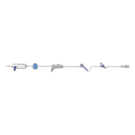 Amsino International Primary IV Administration Set AMSafe® Gravity 2 Ports 10 Drops / mL Drip Rate Without Filter 83 Inch Tubing - Case of 50 - 108302-CS