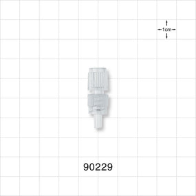 Male Luer Connector with Spin Lock - 0.26 inch - 0.252 inch ID (6.6 mm - 6.4 mm) - 90229