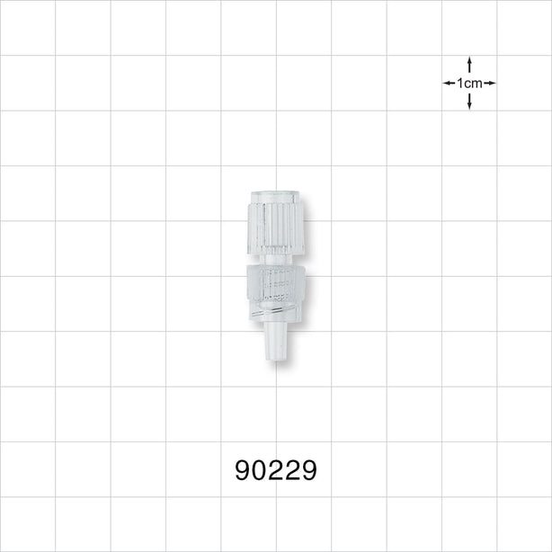 Male Luer Connector with Spin Lock - 0.26 inch - 0.252 inch ID (6.6 mm - 6.4 mm) - 90229