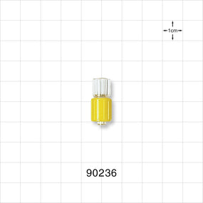 Male Luer w/Yellow Spin Lock, Tubing Port, Clear - 0.252 inch - 0.24 inch ID (6.40 mm - 6.1 mm) - 90236