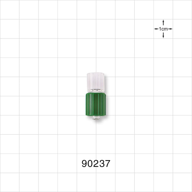 Male Luer w/Green Spin Lock, Tubing Port, Clear - 0.252 inch - 0.24 inch ID (6.40 mm - 6.1 mm) - 90237