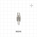 Male Luer w/Spin Lock, tubing Port, Clear - 0.157 inch - 0.15 inch ID/0.25 inch - 0.254 inch OD (3.99 mm - 3.81 mm/6.35 mm - 6.45 mm) - 90245