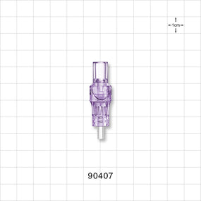 Closed Male Luer Lock Valve Connector - 0.26 inch - 0.252 inch ID (6.6 mm - 6.4 mm) - 90407