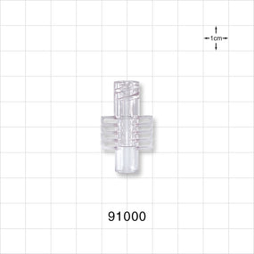 Large-Bore Female Connector, Clear - Fits 0.268 inch OD Tubing (6.8 mm) - 91000