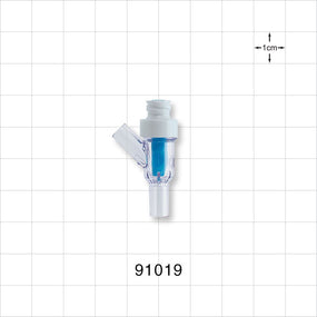 Y Connector, Needleless Injection Site, Swabbable, Female Luer Lock, Tubing Ports - 0.164 inch ID (4.17 mm) - 91019